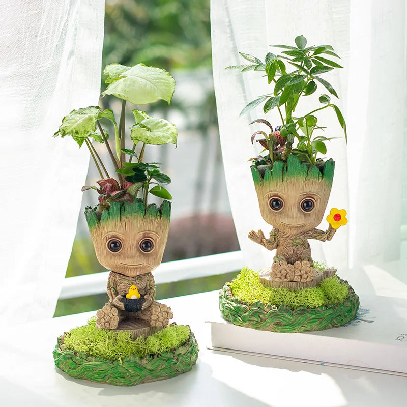 vase decoratif groot personnages marvel pot plante texturé oiseau miniature