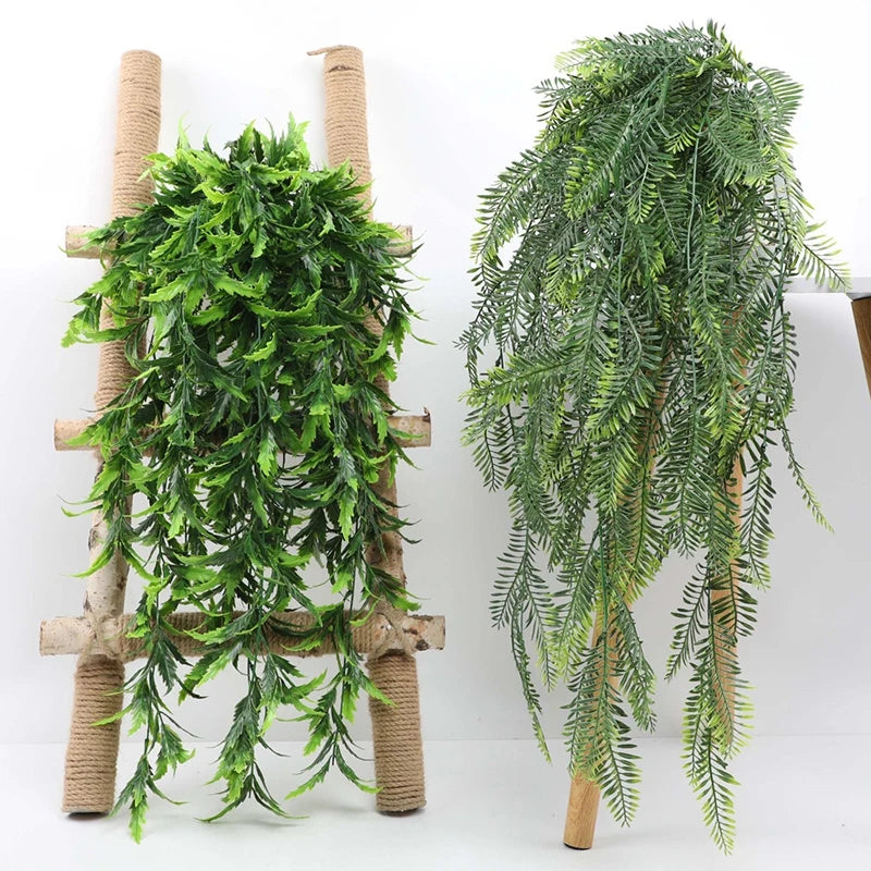 plantes artificielles suspendues vert feuilles fines moderne cordelette mariage anniversaire baby shower