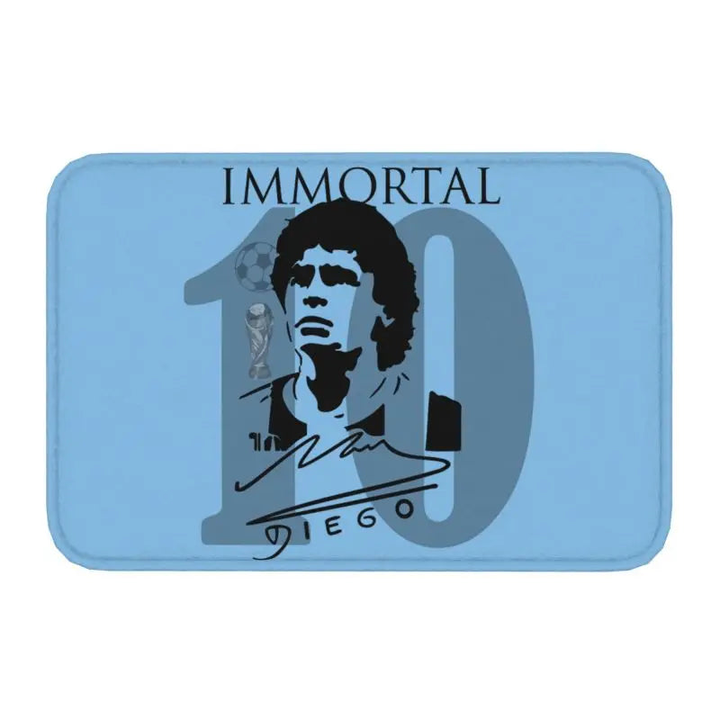 tapis noir bleu blanc maradona signature numéro moderne extérieur antidérapant imperméable sol porte