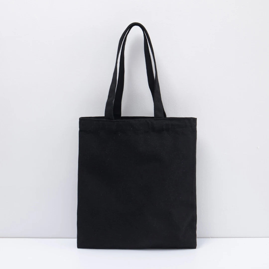 sac main tote noir unisexe toile simple décontracté fourre tout