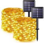 guirlande lumineuse solaire multicolore 22m ip68 étanche modes interrupteur modernes ledextérieur festive