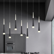 suspension led acrylique conique moderne or noir bronze argenté chambre salon