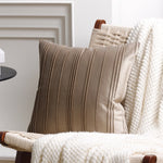 housses coussin polyester rayures verticales nordique moderne pliées décoration intérieure carreaux blanc orange rose