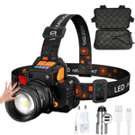 lampe torche noire orange ajustable rechargeable usb sensor mouvement induction switch moderne fonctionnelle