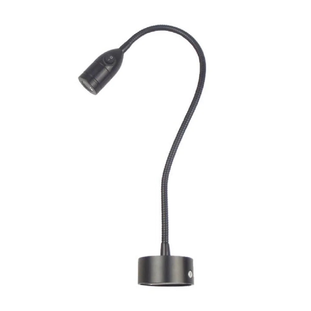 lampe moderne led flexible noir interrupteur mur fixé aluminium contemporain éclairage quotidien