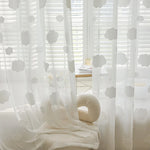 rideau tulle nuages blancs imprimés moderne transparent chambre enfant maisonhôtelcafébureau polyester