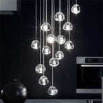 suspension lumineuse led transparente forme organique moderne 249 2000 lumens
