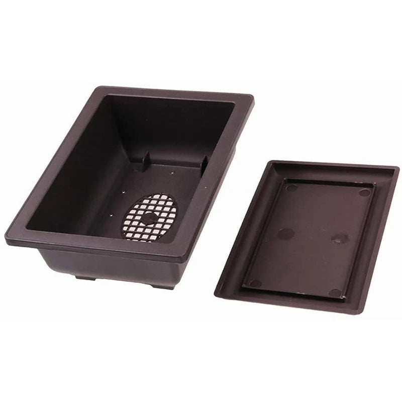 pot bonsaï noir moderne grille drainage plaque base miniatures décoratives jardin