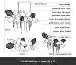 Suspension lumineuse moderne dorée transparente nid d'abeille 90 260V 2000 82000 lumens