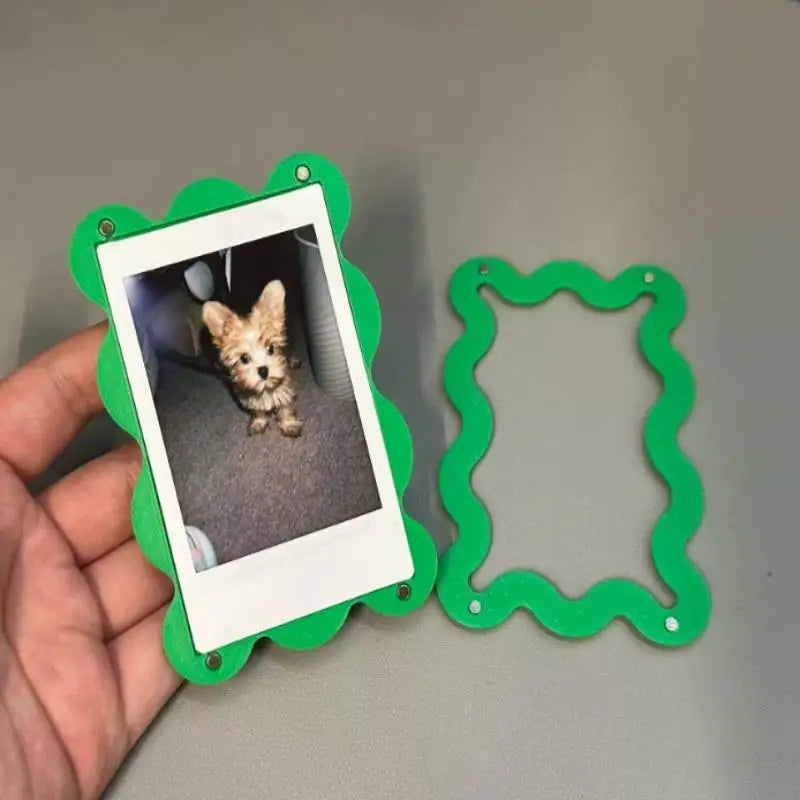 cadre photo magnétique moderne jaune blanc marron rose vert 3d ondulé aimants minimaliste