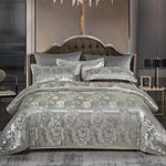 ensemble literie luxueux gris motifs floraux couverture taies d'oreiller polyester qualité adulte