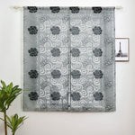 rideau moderne fleur gris rose blanc transparent 100 polyester chambre salon
