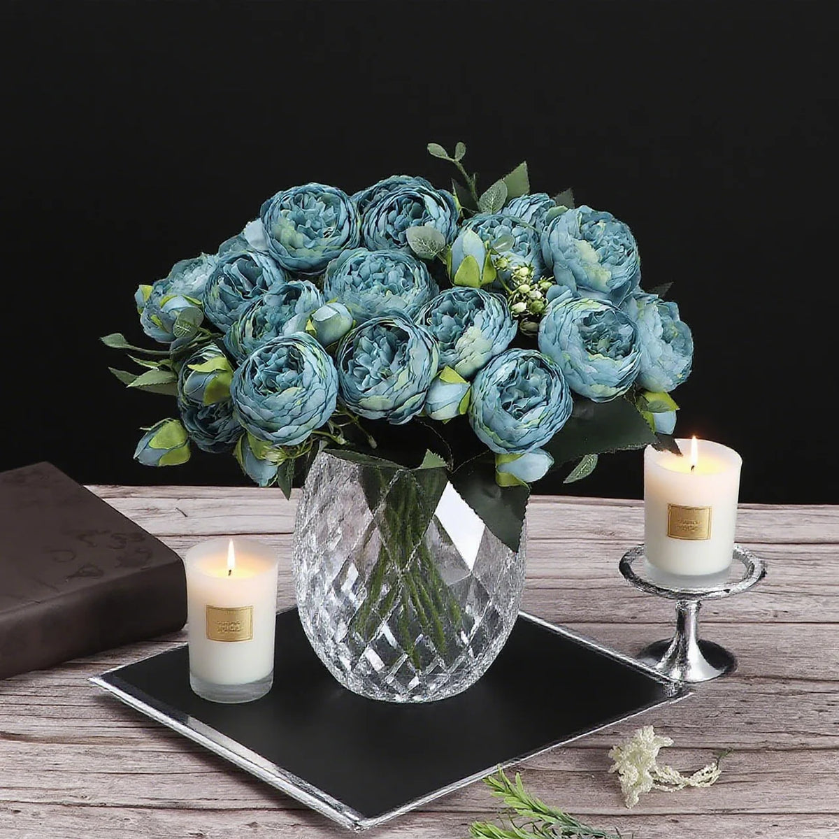 bouquet fleurs artificielles soie décoration maison mariage anniversaire fêtes extérieur roses pivoines classique