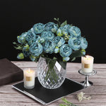 bouquet fleurs artificielles soie décoration maison mariage anniversaire fêtes extérieur roses pivoines classique
