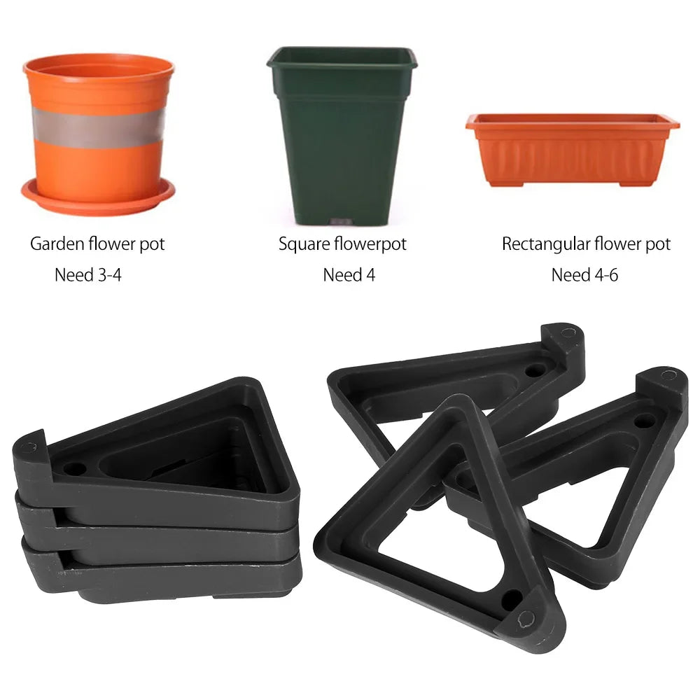 supports pot fleur noir orange clips modernes pots fleur fixations