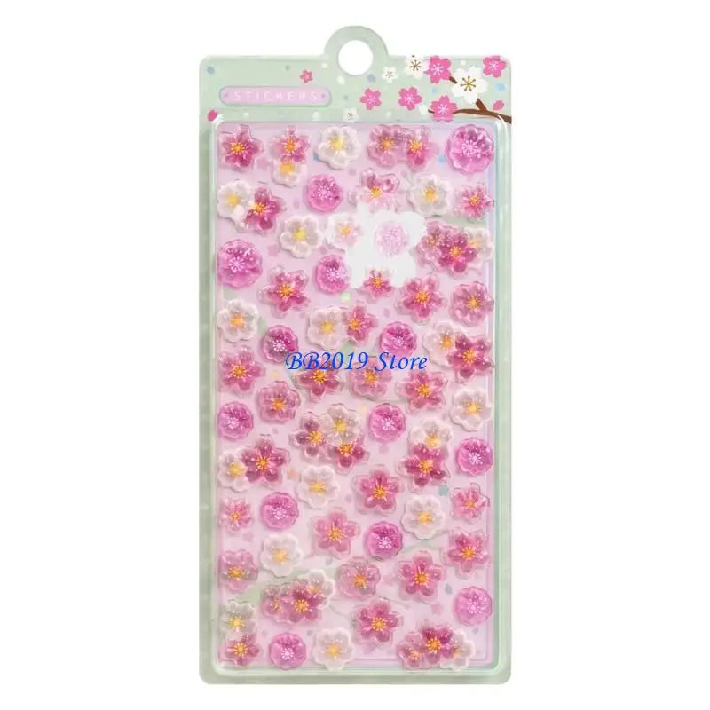 sticker fleurs cerisier rose blanc doré adhésif décoratif floral opaque