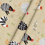 nappe rustique motif poules plumes herbe verte moderne rectangle maison table manger polyester réutilisable