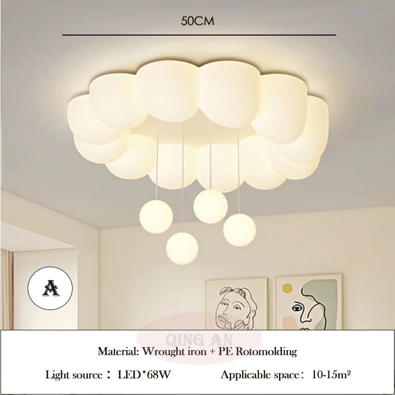 lampe suspendue moderne nuage boules blanc chambre décoration led enfants