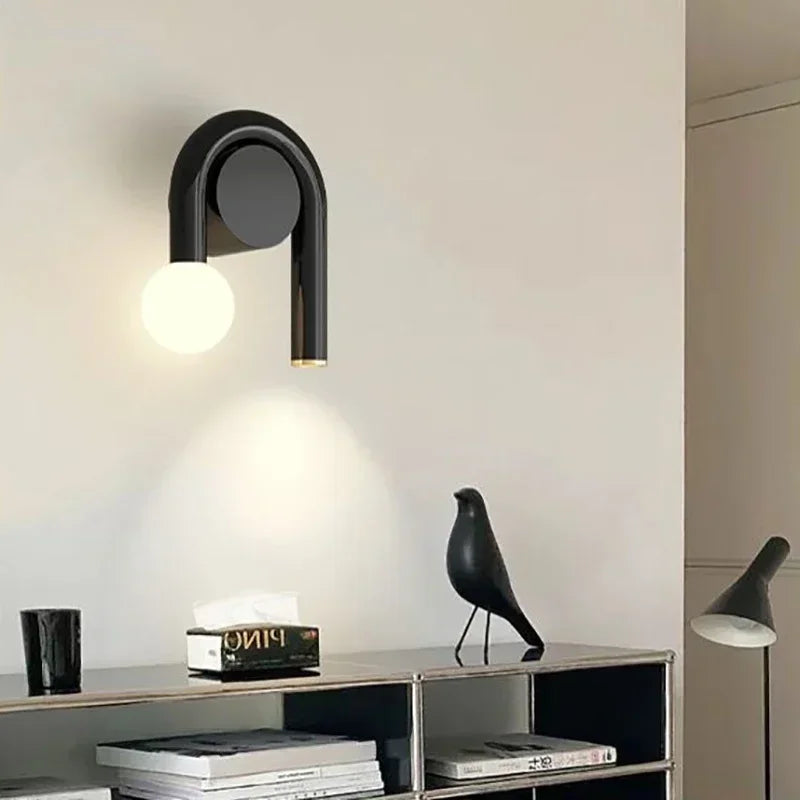 applique murale moderne minimaliste blanc noir ampoule led 90 260v aluminiumflux lumineux moins60