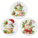 tapis table artisanal moderne cupcakes noel rubans bonbons decoratif blanc vert rouge bleu doré