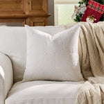 housse coussin brodée rennes noël traditionnelle décorative coton polyester gris beige vert bleu rouge