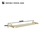 accessoires salle bain porte serviettes barres crochets dorés modernes métal brossé fixations vis incluses