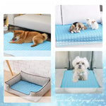 tapis refroidissement moderne bleu clair texture pointillés antidérapant polyester coton sol été durable absorption