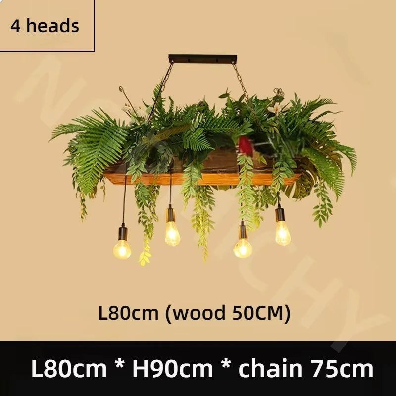 suspension végétale moderne feuilles vertes lumière led chaînes semi encastrée(touches) haute qualité certification