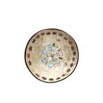 bol décoratif coquille coco artisanal mosaïque bois rangement bijoux clés maison