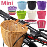 panier vélo tressé marron rose blanc bleu violet clips ajustables enfants moderne