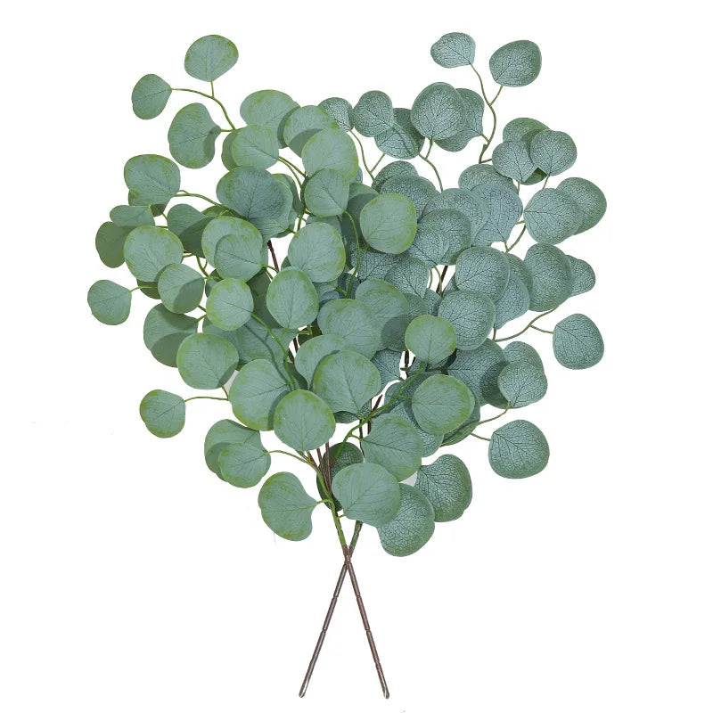 feuilles eucalyptus vertes vase bois clair branche artificielle decoration exterieure rustique boheme scrapbooking mariage