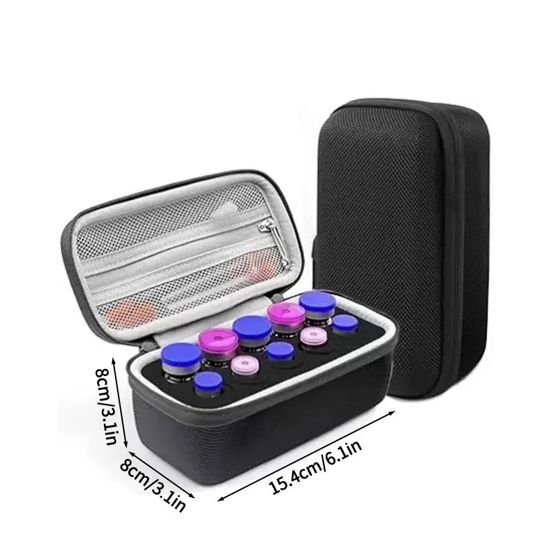 boîte rangement insuline huiles essentielles pochettes alcool seringues coton tige portable pratique noire