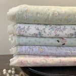 couette coton imprimé floral vintage blanc rose bleu verte translucide 200x230cm