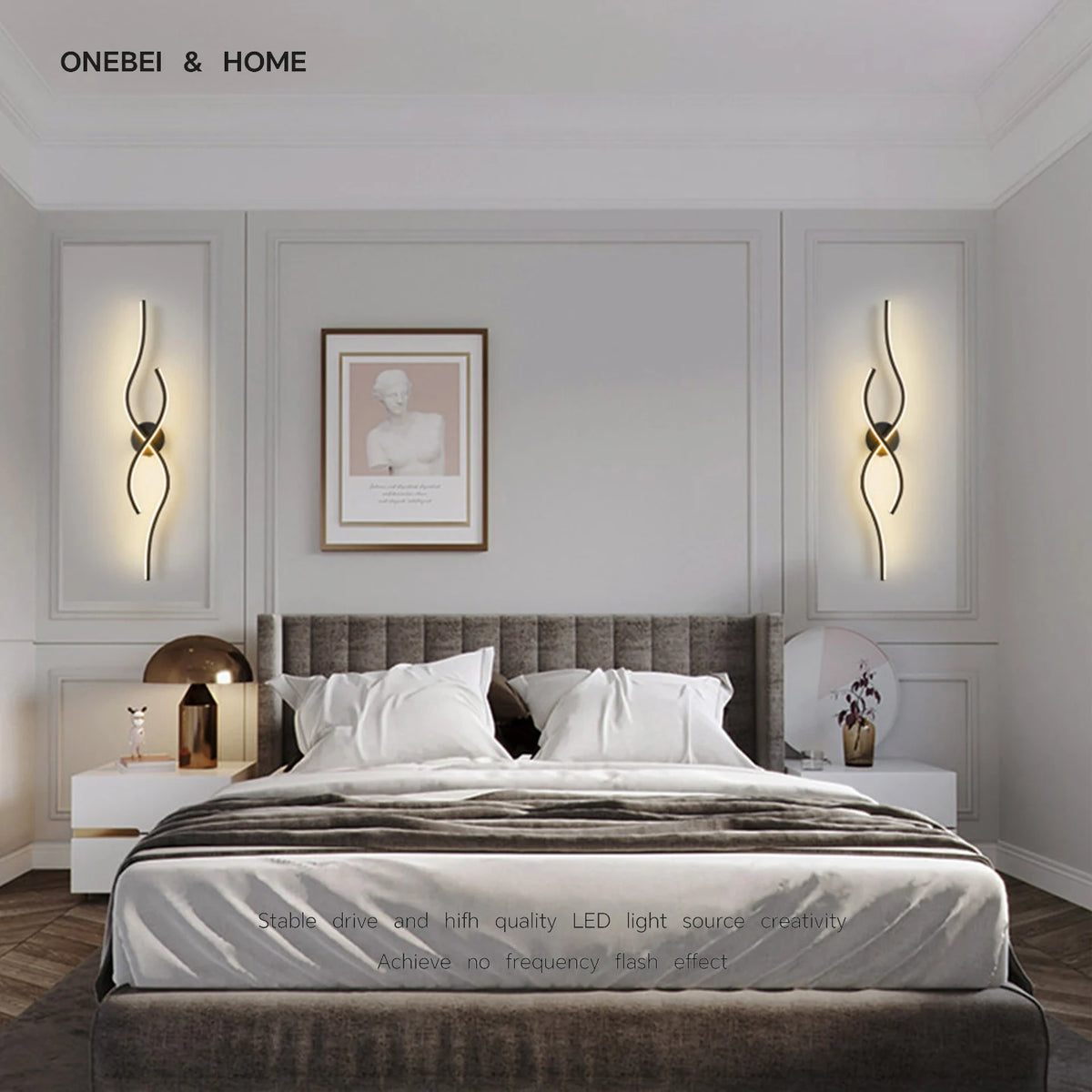 lampe murale moderne applique murale spirale abstraite noir lumière minimaliste fixée mur