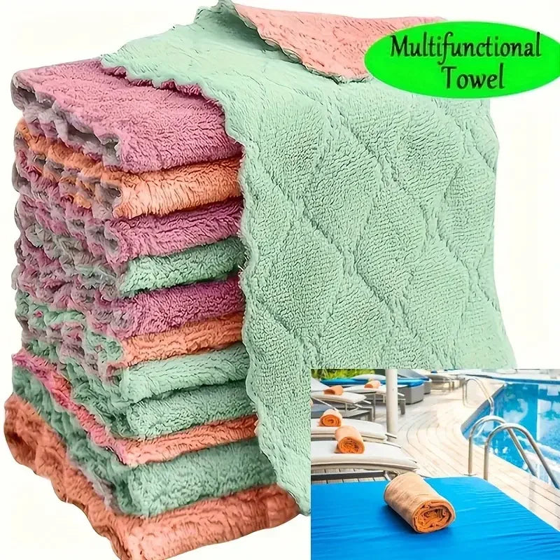 serviettes microfibres gris bleu vert rose violet rouge texture douce modernes utilitaires 25x25cm