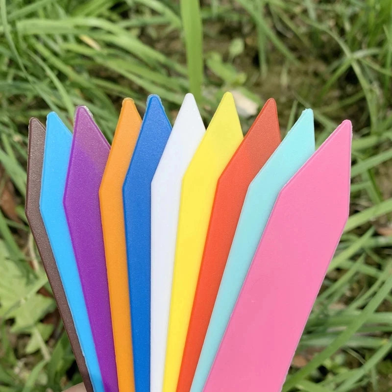 étiquettes jardinage adhésives réutilisables waterproof couleurs aléatoires moderne vert blanc jaune bleu rose violet