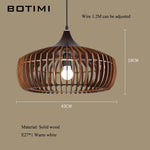 lampe suspendue bois naturel bambou moderne rustique salon chambre éclairage 220V 249 2000lm ans