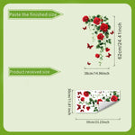 sticker mural floral roses feuilles papillons rouge vert blanc adhésif décoration intérieure chambre salon