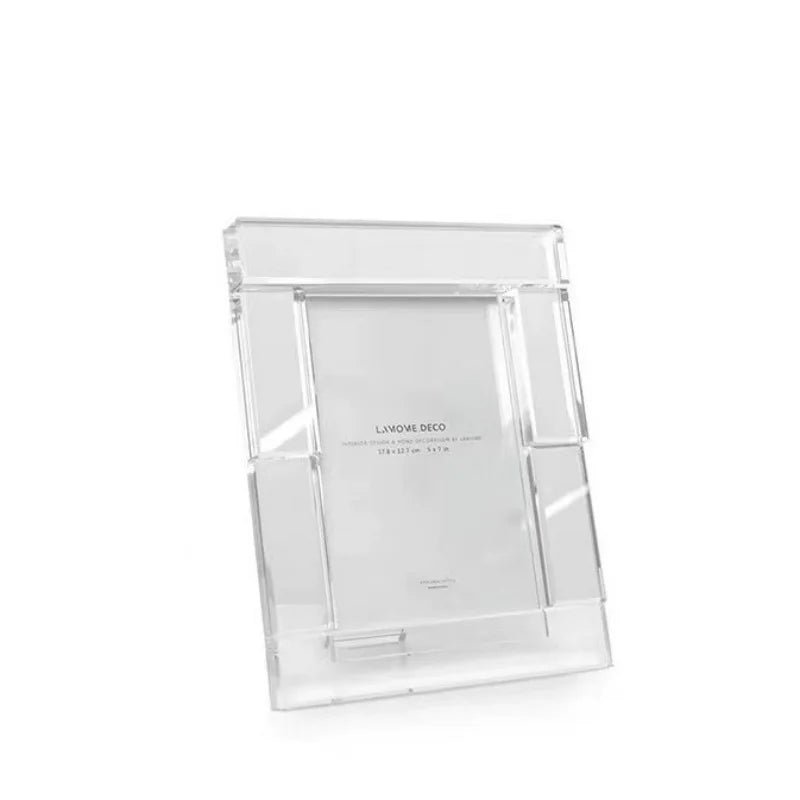 cadre photo moderne transparent verre rectangle adhésif support décoration maison 19cm 24cm 17cm 21cm