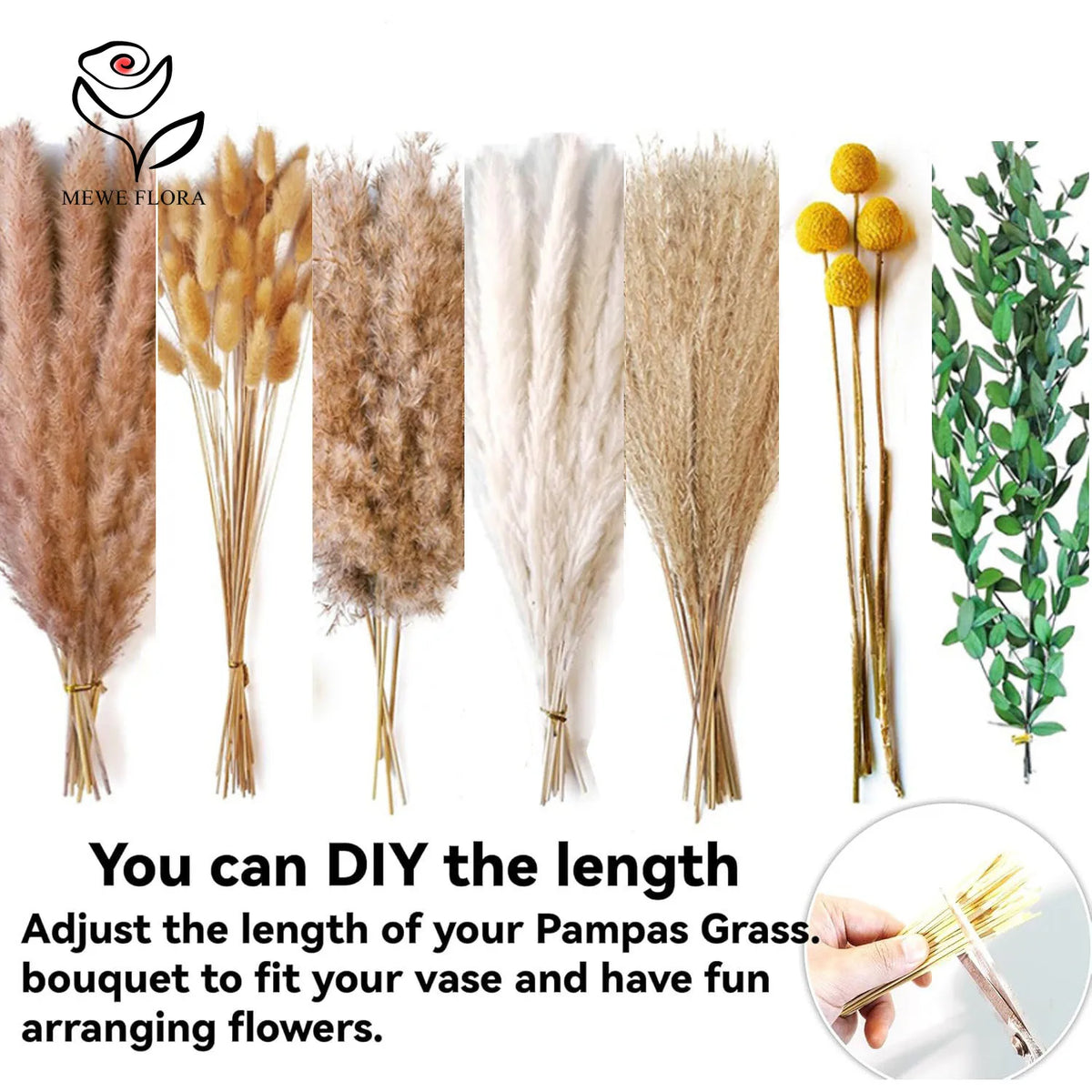 bouquet fleurs séchées pampa plumes vertes intérieur décoration naturelle rustique anniversaire mariage