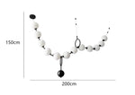 suspension lumineuse moderne boules sphériques blanc doré opaques chaînes