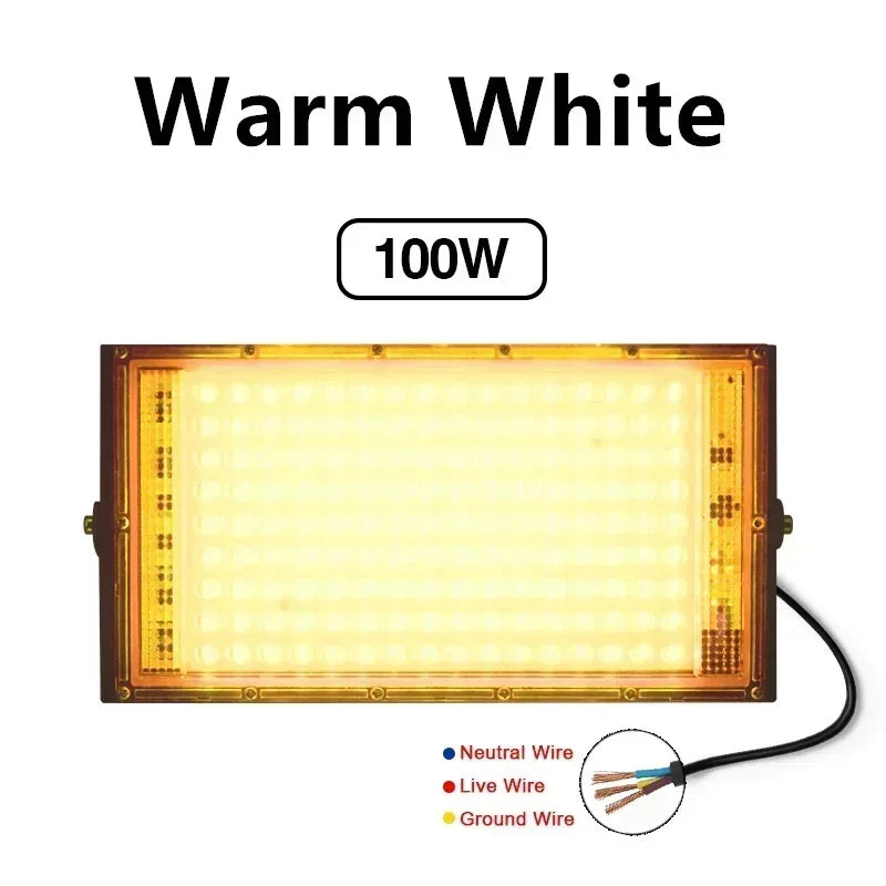 projecteur led violet blanc moderne ip65 50w 100w grille clips