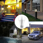 ampoule led e27 blanc moderne 9w 12w 15w sensor crépuscule veilleuse intelligente sécurité aluminium