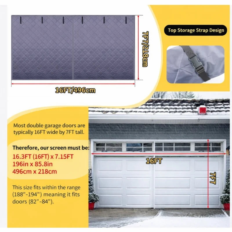 rideau porte garage gris quilted moderne clips sommet isolation thermique