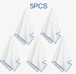serviette polissage polyester coton blanc bleu opaque moderne 50x35cm zip rangement vin lunettes caméra