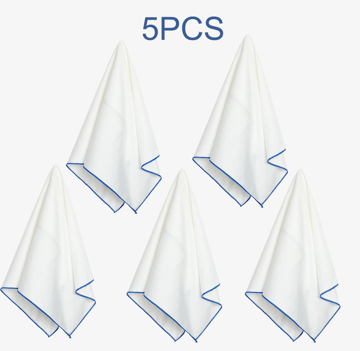 serviette polissage polyester coton blanc bleu opaque moderne 50x35cm zip rangement vin lunettes caméra