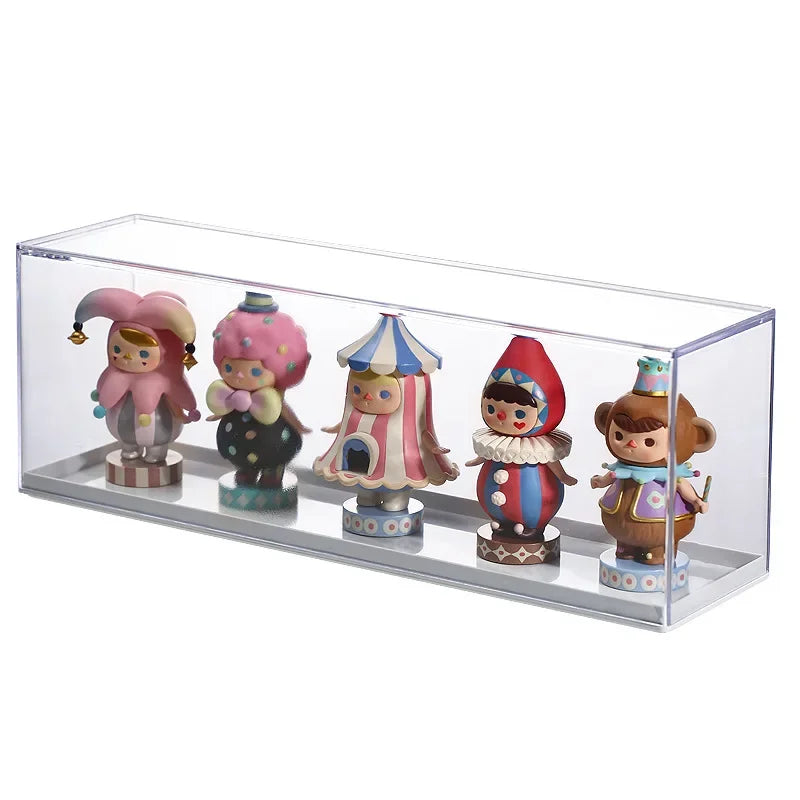boîte rangement transparente réutilisable moderne organisateur jouets figurines divers cartoon capacité importante anti poussière
