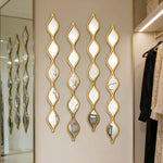 miroirs muraux adhésifs modernes noir doré blanc asymétriques décoratifs chambre salon