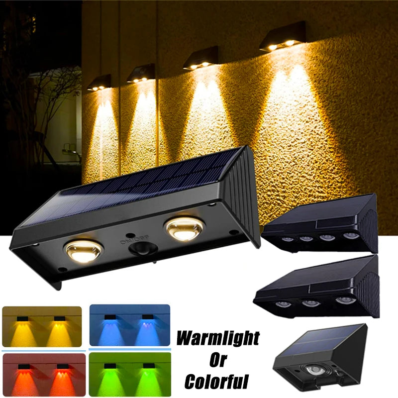 lumière solaire murale extérieure led étanche noir contemporaine adhésive