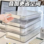 boîtes rangement transparentes empilables poignées blanches modernes documents plastique respectueux environnement